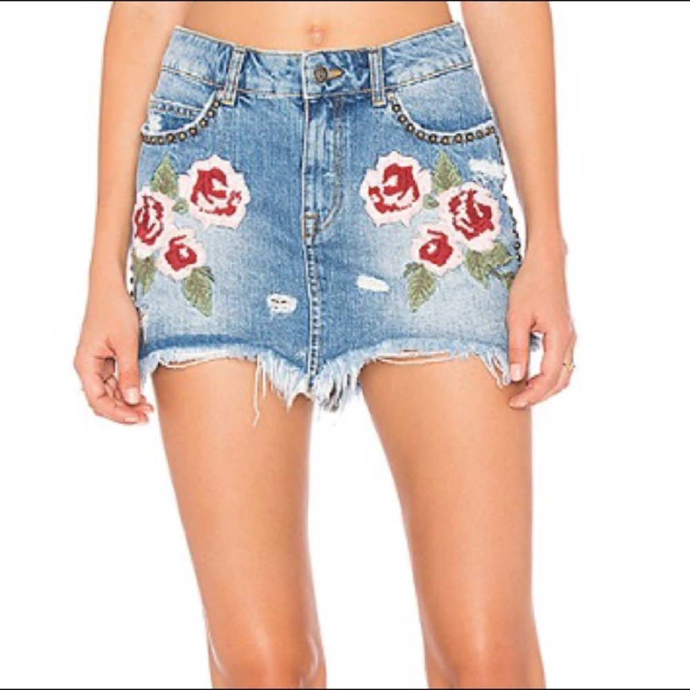 Wild Rose Ember Mini Skirt